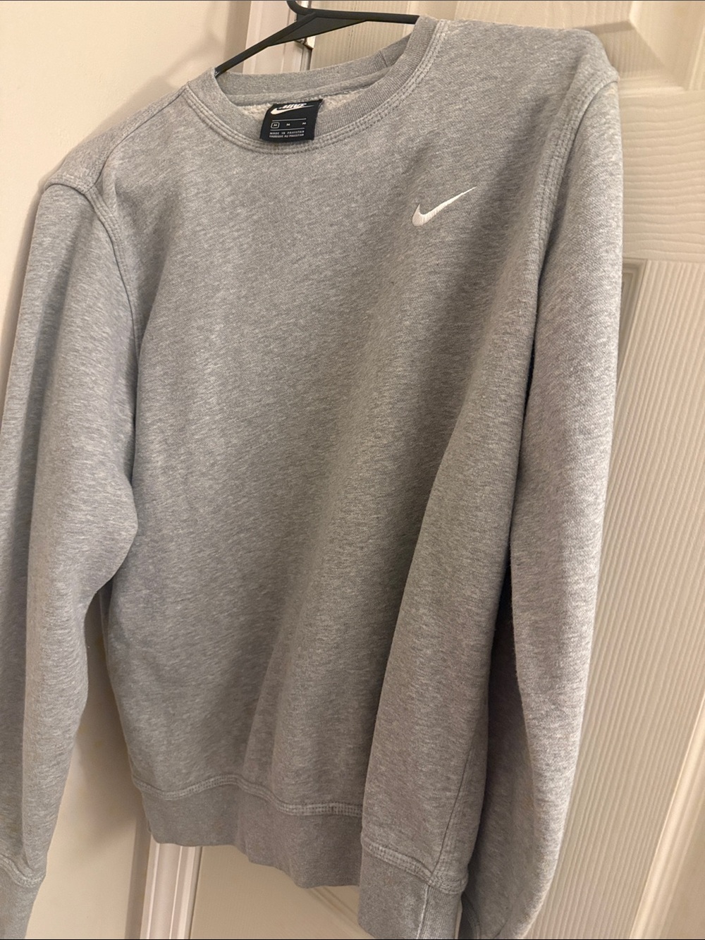 Nike Grey Crewneck Sweatshirt with White Swoosh
